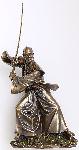 Samuraikrieger mit Schwert in Angriffsstellung Samurai Krieger Figur Samuraikrieger mit Schwert in Angriffsstellung Samurai Krieger Figur