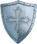 Ritterschild kaufen Hochmittelalter, Dekorationschild mit getriebenem Kreuz Ritterschild kaufen Hochmittelalter, Dekorationschild mit getriebenem Kreuz