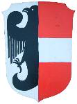 Ritterschild kaufen, bemaltes Holzschild mit halben Adler Ritterschild kaufen, bemaltes Holzschild mit halben Adler