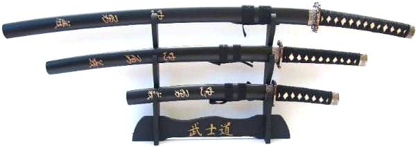 Samurai Katana Schwerterset kaufen mit Schriftzeichen auf der Schwertscheide Samurai Katana Schwerterset kaufen mit Schriftzeichen auf der Schwertscheide