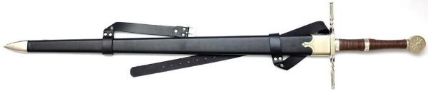 The Witcher Schwert Stahl von Geralt mit Rückenscheide und stumpfer Schneide The Witcher Schwert Stahl von Geralt mit Rückenscheide und stumpfer Schneide