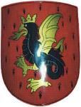Wappenschild Adler mit Krone und Flügel auf rot kaufen Wappenschild Adler mit Krone und Flügel auf rot kaufen