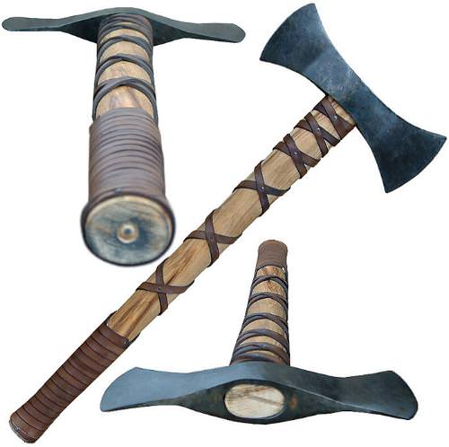 Wikinger Doppelaxt kaufen und Holzstiel im rustikalem Design Wikinger Doppelaxt kaufen und Holzstiel im rustikalem Design